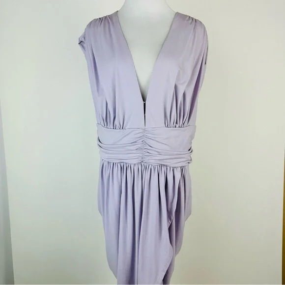 Gabrielle Union Iset Lavender Draped Front Dress Size 1X - Picture 2 of 11
